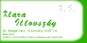 klara illovszky business card